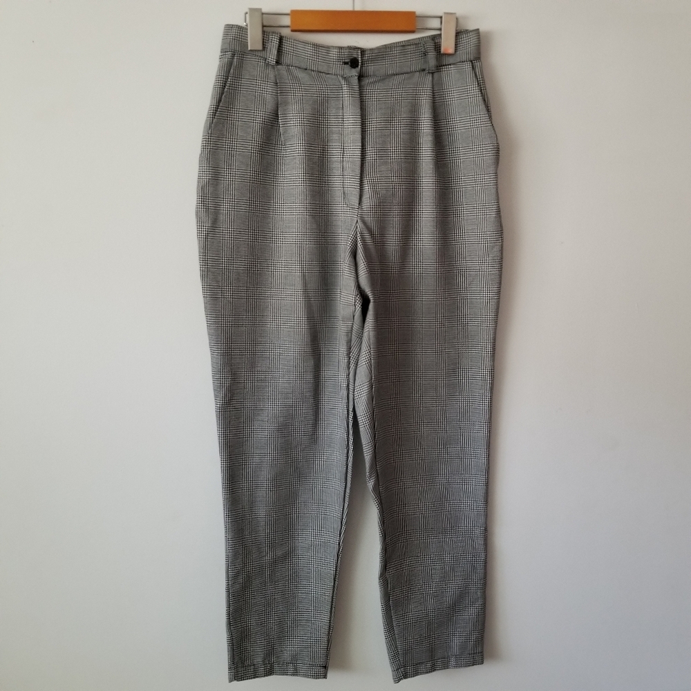🇬🇧 LTT LOVE TOO TRUE Houndstooth Check Tapered Trousers Size L